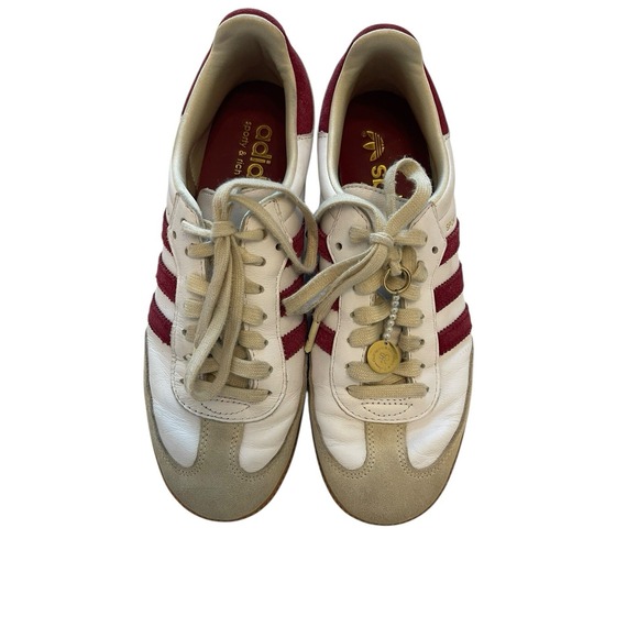Unisex Sambas OG Adidas X Rich N Sporty Men's 6.5 Women's 8.0 Burgundy - Picture 2 of 8